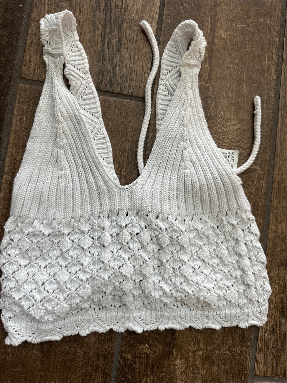 Forever 21 White Crochet Knit Crop Top